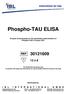 Phospho-TAU ELISA. Enzyme immunoassay for the quantitative determination of Phospho-TAU in human CSF. 12 x 8