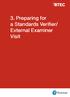 3. Preparing for a Standards Verifier/ External Examiner Visit