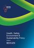 Health, Safety, Environment & Sustainability Policy