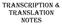 Transcription & Translation notes