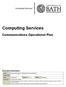 Computing Services. Communications Operational Plan. Computing Services. Document Information