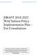 DRAFT Wild Salmon Policy Implementation Plan For Consultations