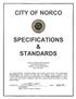 CITY OF NORCO INDEX TO SPECIFICATIONS AND STANDARD DRAWINGS