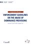 ENFORCEMENT GUIDELINES ON THE ABUSE OF DOMINANCE PROVISIONS