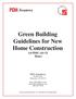 Green Building Guidelines for New Home Construction