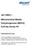 ab mitochondrial malate dehydrogenase (MDH2) Activity Assay Kit Instructions for Use For the quantitative measurement of