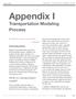 Appendix I Transportation Modeling Process