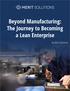 Beyond Manufacturing: The Journey to Becoming a Lean Enterprise