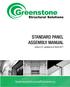 TABLE OF CONTENTS. 1.0 INTRODUCTION 1.1 Greenstone Structural Engineered Panels 1.2 Drawing and Element Numbers