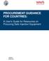 PROCUREMENT GUIDANCE FOR COUNTRIES: A User's Guide for Resources on Procuring Safe Injection Equipment