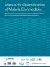 Manual for Quantification of Malaria Commodities
