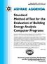 ASHRAE ADDENDA Standard Method of Test for the Evaluation of Building Energy Analysis Computer Programs