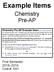 Example Items. Chemistry Pre-AP
