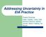 Addressing Uncertainty in EIA Practice. Claire Gronow Helen Ketelby, Cathy Galli, Richard Parsons, Nathan Zeman, Martin Fallding, Ian Baxter