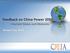 Feedback on China Power Current Status and Obstacles. Wenqian Tang, CREIA