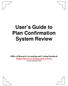 User s Guide to Plan Confirmation System Review