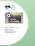 BEST PRACTICES IN BEST PRACTICES IN STUDY FEASIBILITY
