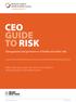 CEO GUIDE TO RISK. Management and governance of health and safety risk