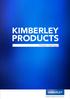 KIMBERLEY PRODUCTS. Product Catalogue.