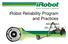 irobot Reliability Program and Practices ASQ Boston Jan. 19, 2012
