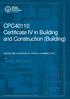 CPC40110 Certificate IV in Building and Construction (Building)