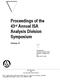 Proceedings of the 43 rd Annual ISA Analysis Division Symposium