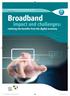 Broadband. impact and challenges: realising the benefits from the digital economy. digital Productivity and services Flagship