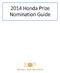 2014 Honda Prize Nomination Guide