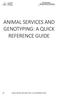ANIMAL SERVICES AND GENOTYPING: A QUICK REFERENCE GUIDE
