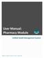 User Manual: Pharmacy Module