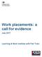 Work placements: a call for evidence