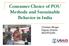 Consumer Choice of POU Methods and Sustainable Behavior in India. Christian Winger Deputy Director AED/POUZN
