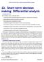 22. Short-term decision making: Differential analysis