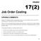 17(2) Job Order Costing. chapter OPENING COMMENTS