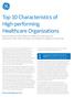Top 10 Characteristics of High-performing Healthcare Organizations
