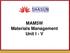 MAM5W Materials Management Unit I - V