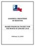 GOODWILL INDUSTRIES OF HOUSTON BOARD FINANCIAL PACKET FOR THE MONTH OF JANUARY 2018