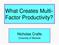 What Creates Multi- Factor Productivity?
