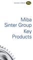 Miba Sinter Group Key Products