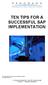 TEN TIPS FOR A SUCCESSFUL SAP IMPLEMENTATION