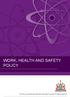 WORK, HEALTH AND SAFETY POLICY