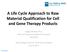 A Life Cycle Approach to Raw Material Qualification for Cell and Gene Therapy Products