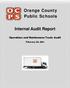 Orange County Public Schools. Internal Audit Report