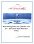 Water Management and Calendar Year 2017 Alternative Water Allocation Policy