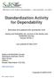 Standardization Activity for Dependability