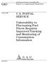 GAO U.S. POSTAL SERVICE. Vulnerability to Fluctuating Fuel Prices Requires Improved Tracking and Monitoring of Consumption Information