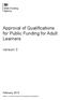 Approval of Qualifications for Public Funding for Adult Learners