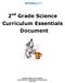 2 nd Grade Science Curriculum Essentials Document