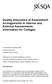 Quality Assurance of Assessment Arrangements in Internal and External Assessments: Information for Colleges