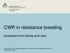 CWR in resistance breeding